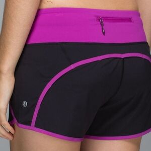 Lululemon Run Times Short *4-way StretchBlack / Ultra Violet Size 10